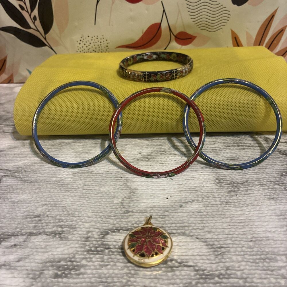 Cloisonne’ Bracelets & Hmk Cloisonné Pendant